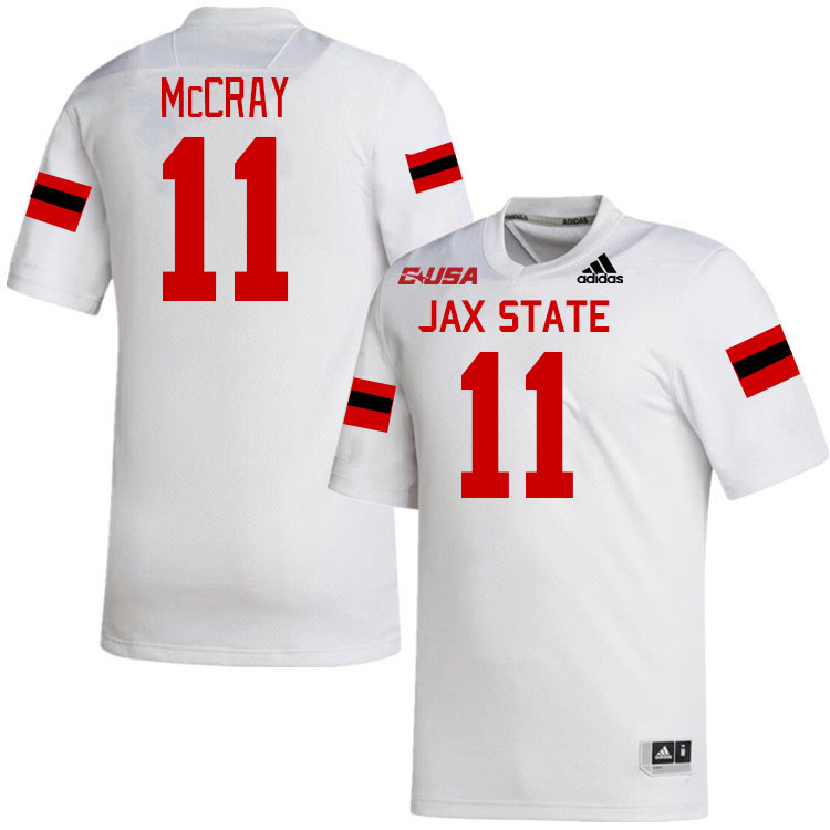 #11 Ky'won McCray Jacksonville State Gamecocks College Football Jerseys Stitched-White